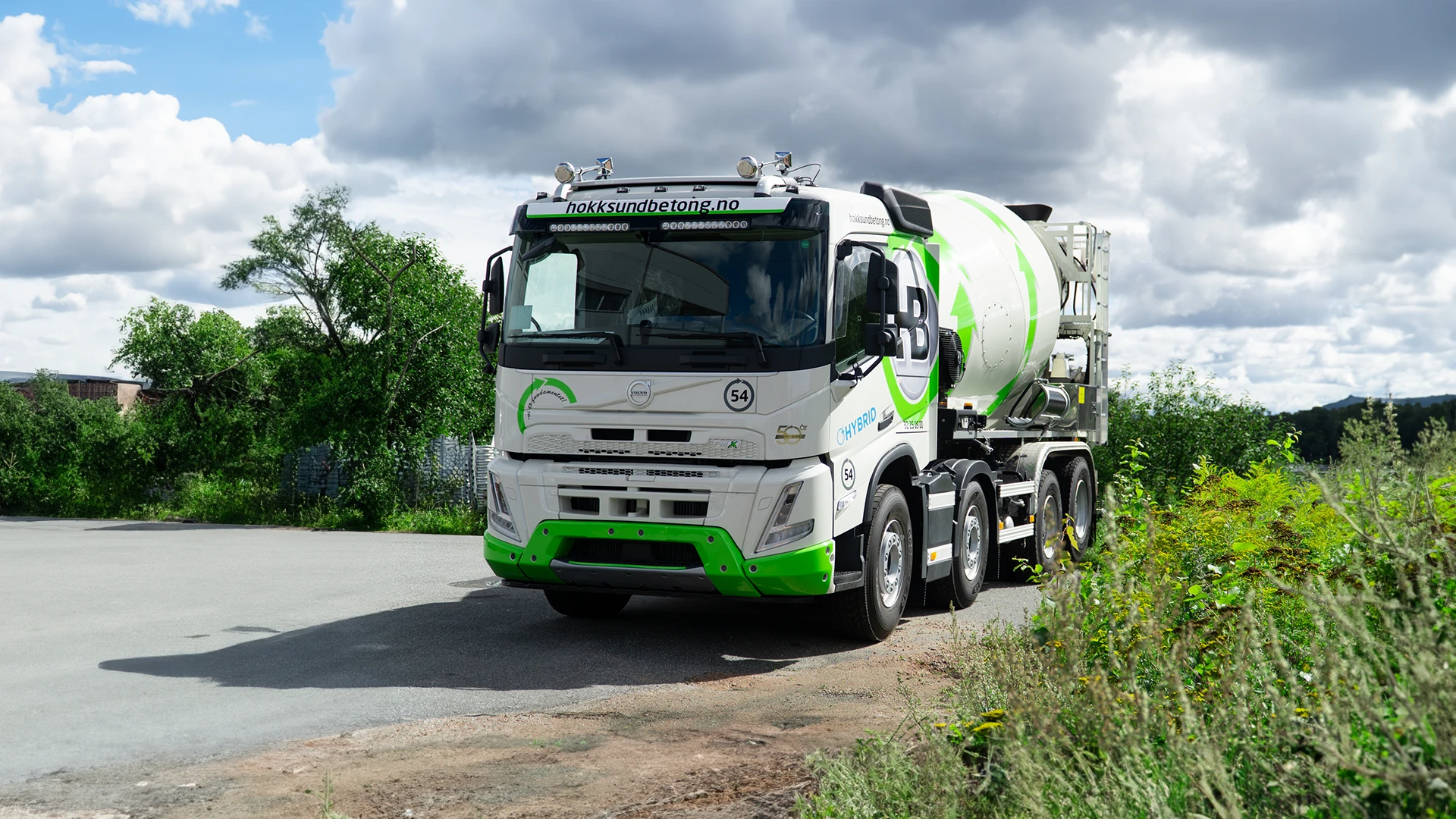 Hokksund Betong hybrid betongbil dekor folie på lastebil lastebil dekor